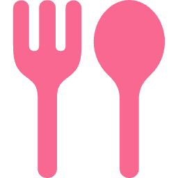 フォークとスプーンのお食事アイコン素材