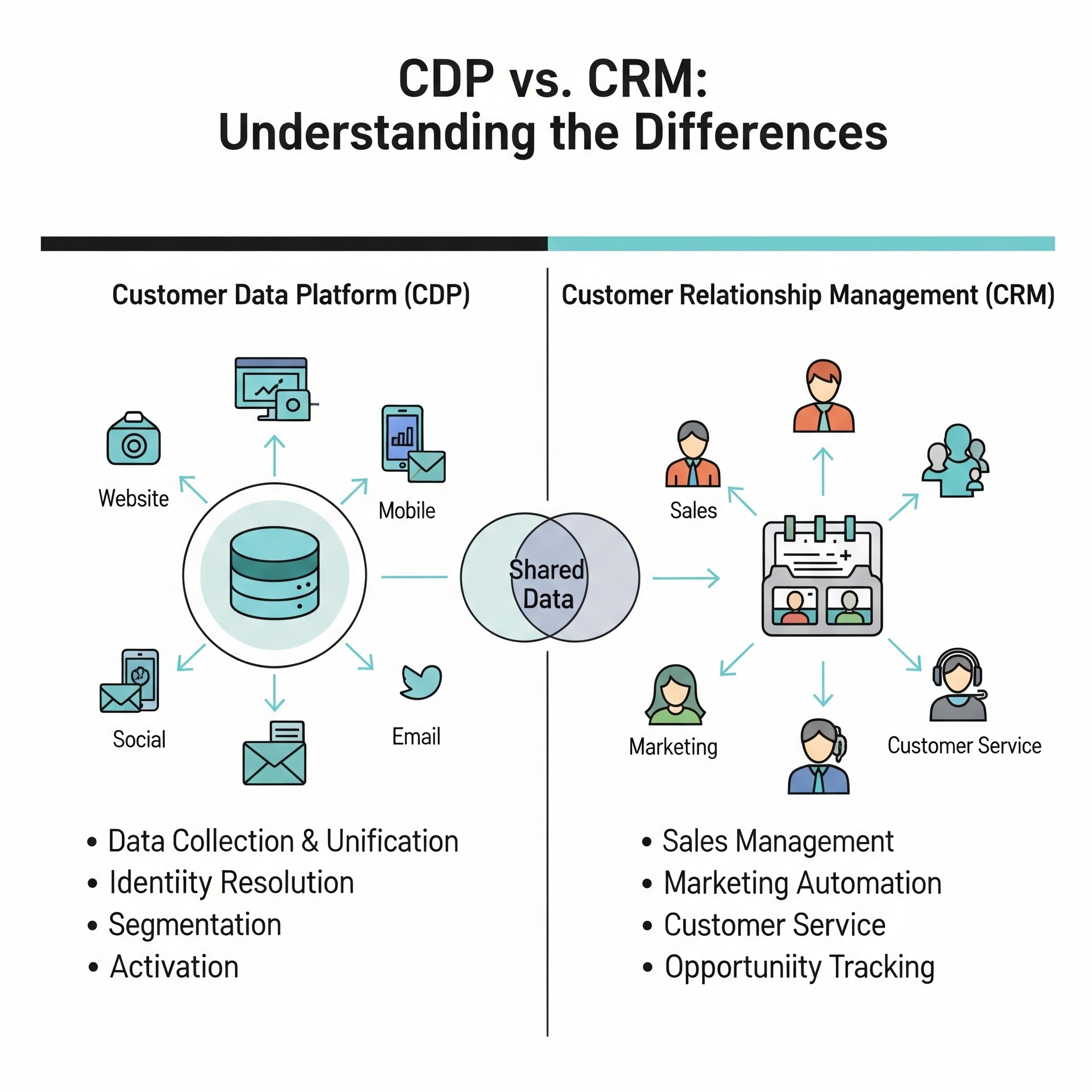 CDP vs CRM: What's the Difference and Why AI Changes Everything [2026]